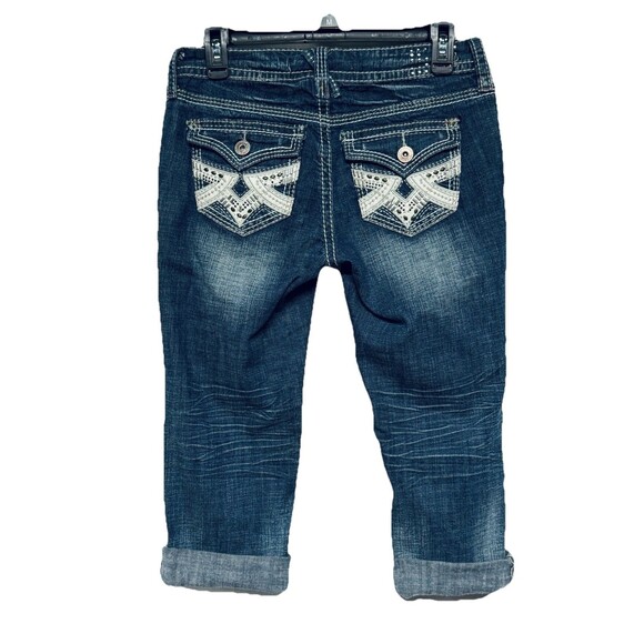 Hydraulic Gramercy Women's Crop / Capri Cuffed Jeans Size 6 Flap Pockets - Picture 3 of 5